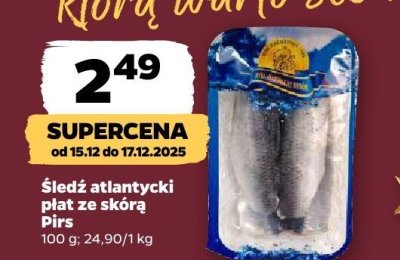 Śledź atlantycki płat ze skórą Pirs promocja w Netto