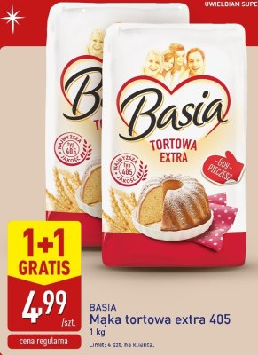 Mąka tortowa extra 1 kg 1+1 GRATIS promocja w Aldi
