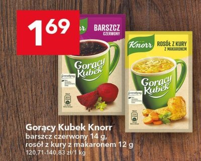 Gorący Kubek Knorr barszcz czerwony 14g promocja w LEWIATAN