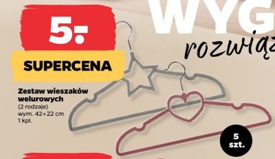 Zestaw wieszaków welurowych promocja w Netto