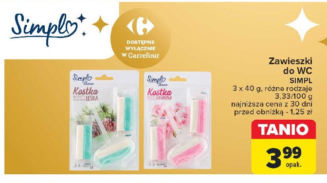 Kostka do wc leśna Simpl promocja w Carrefour Market