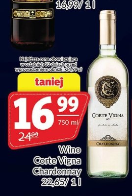 Wino Corte Vigna Chardonnay 750ml promocja w Prim Market