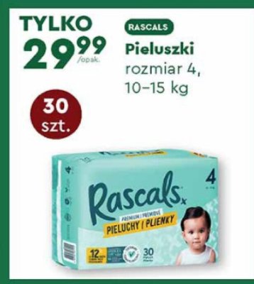 Pieluszki Rascals rozmiar 4, 10-15 kg promocja w Biedronka