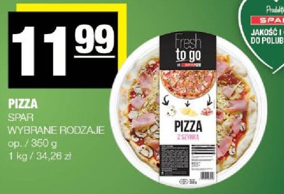 Pizza Spar wybrane rodzaje promocja w SPAR