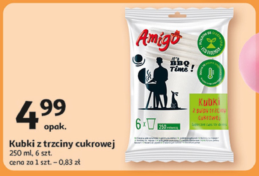 Kubki do napojów zimnych 250 ml Amigo promocja w Auchan