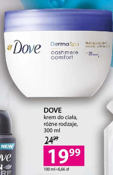 Krem do ciała cashmere comfort Dove derma spa promocja