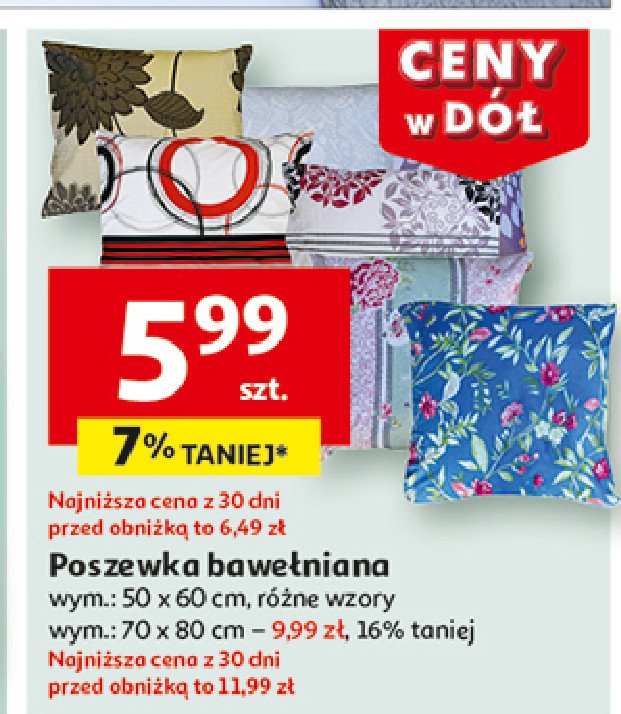 Poszewka bawełna 50 x 60 cm promocja