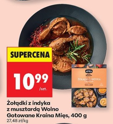 Żołądki z indyka z musztardą Wolno Gotowane Kraina Mięs 400 g promocja w Biedronka
