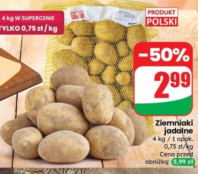 Ziemniaki jadalne 4 kg promocja w Dino