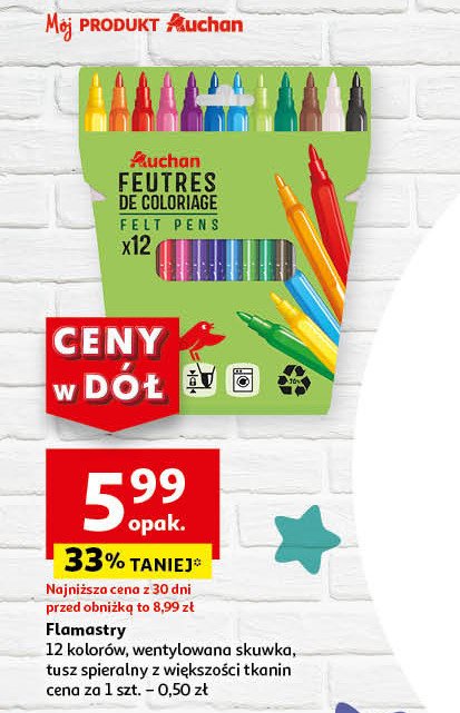 Flamastry Auchan promocja
