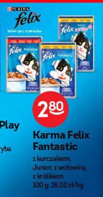 Karma dla kota z wołowiną w galarecie Purina felix fantastic promocja