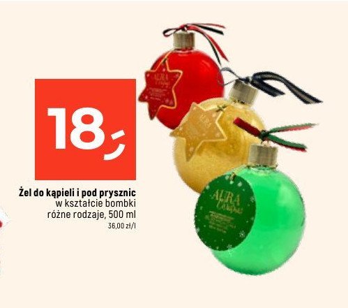 Żel pod prysznic bombka czerwony AURA COSMETICS promocja w Dealz