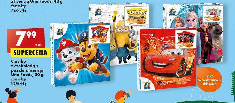 Ciastko z czekoladą + puzzle cars Uno foods promocja