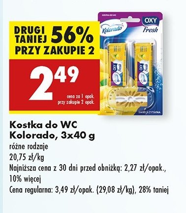 Kostka do wc fresh citrus + 2 zapasy KOLORADO OXY AROMA promocja w Biedronka