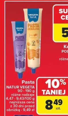 Pasta Natur Vegeta 90-190g promocja w Carrefour