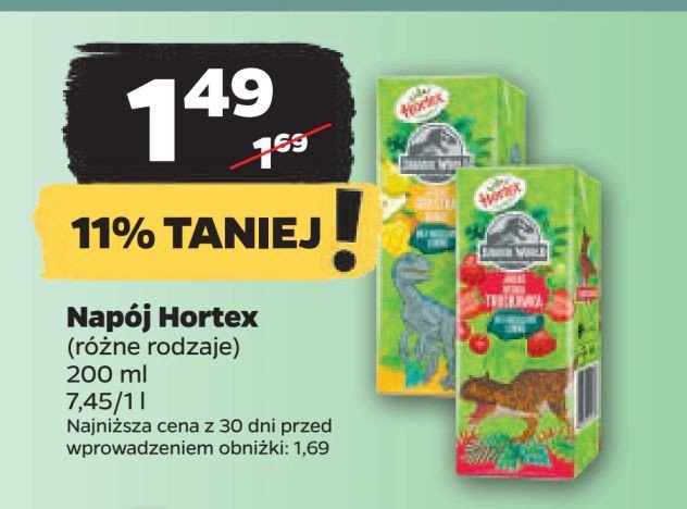 Sok jabłka-truskawki-jagoda Hortex jurassic promocja