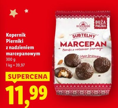 Pierniki z nadzieniem marcepanowym Kopernik promocja w Lidl
