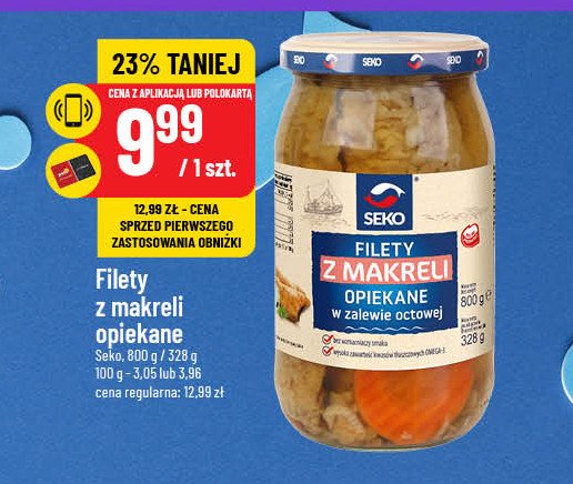 Filety z makreli opiekane w zalewie octowej Seko promocja