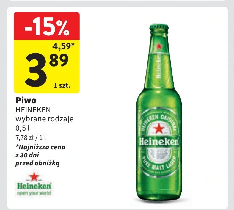 Piwo Heineken promocja w Intermarche