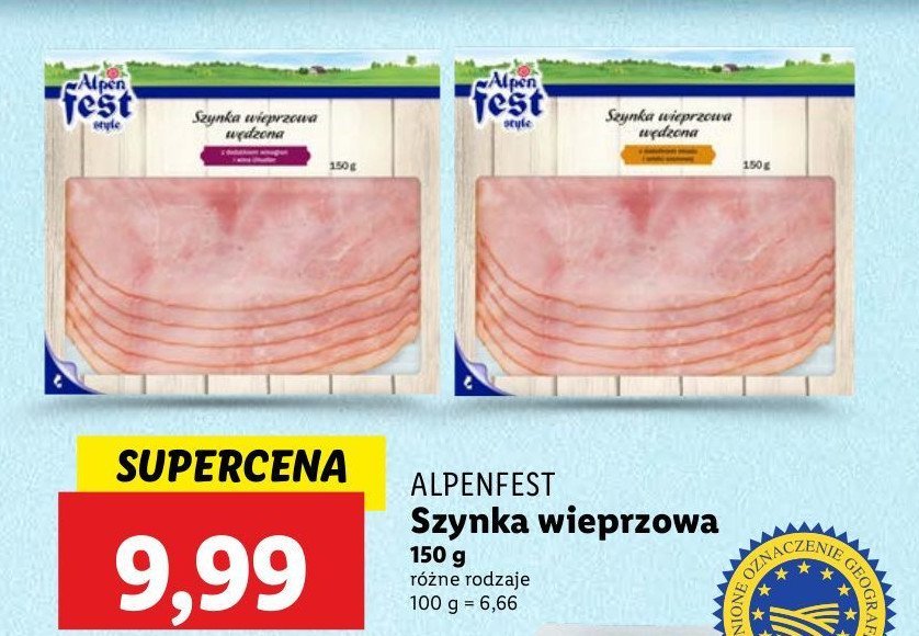 Szynka wieprzowa wędzona Alpen fest promocja