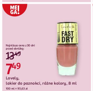 Lakier do paznokci Lovely fast dry promocja w Rossmann