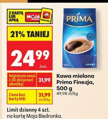 Kawa mielona Prima Finezja promocja w Biedronka