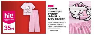 Piżama dziewczęca oversize 100% bawełny promocja w Pepco