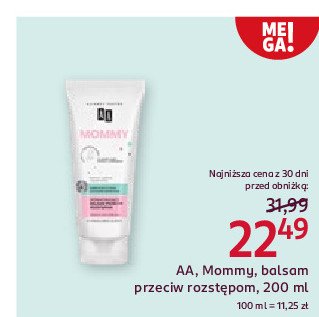 Balsam przeciw rozstępom AA MOMMY promocja