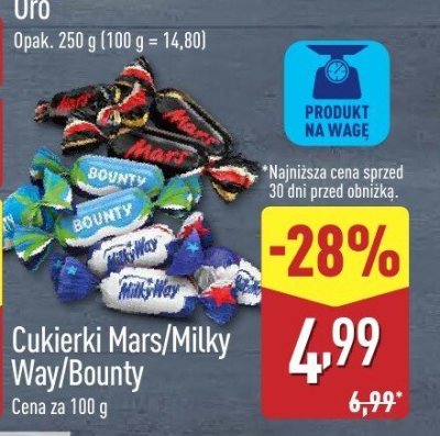 Cukierki Mars / Milky Way / Bounty promocja w Aldi