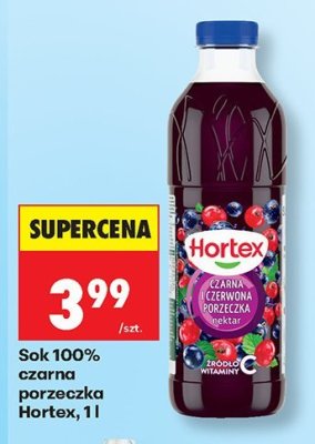 Sok 100% czarna porzeczka Hortex promocja w Biedronka