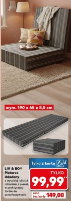 Materac składany 190 x 65 x 8,5 cm  promocja w Kaufland