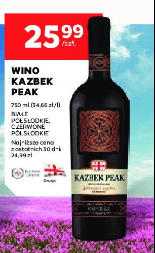 Wino czerwone półsłodkie Kazbek peak alazani valley promocja