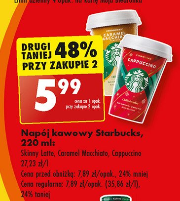 Kawa bez laktozy Starbucks skinny late promocja