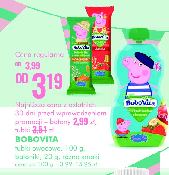Batonik wsiany rodzynkowo-marchewkowy Bobovita promocja