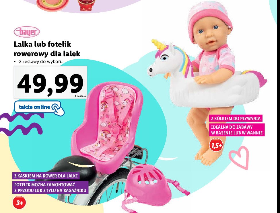 Fotelik rowerowy dla lalki Bayer promocja