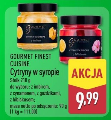 Cytryny w syropie Gourmet Finest Cuisine promocja w Aldi