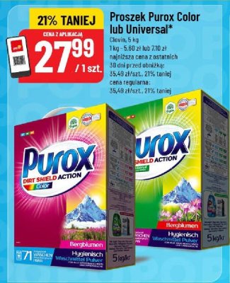 Proszek do prania Purox Color lub Universal promocja w POLOmarket