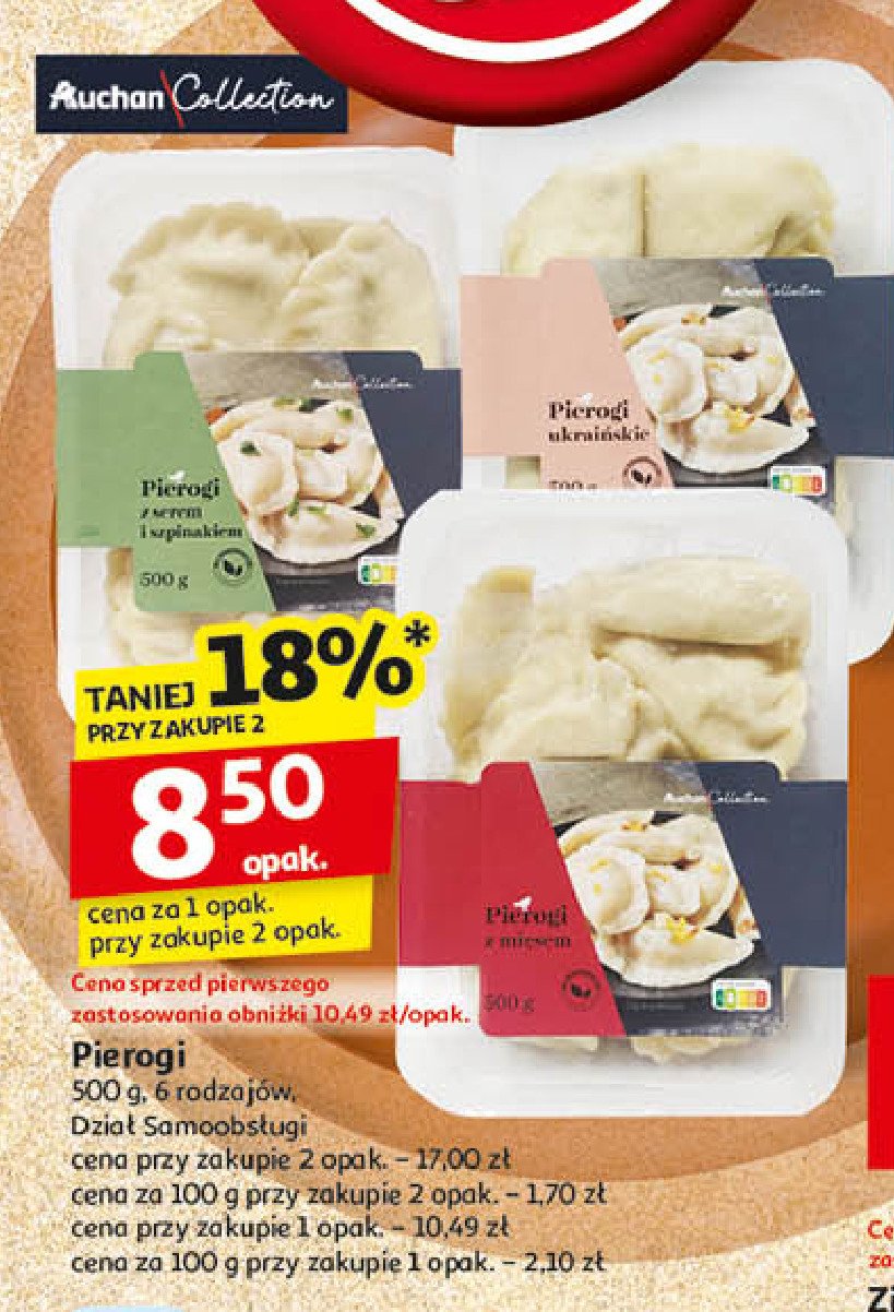 Pierogi ukraińskie AUCHAN COLLECTION promocja