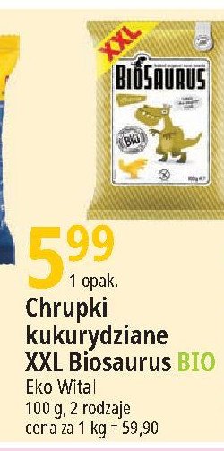 Chrupki kukurydziane bezglutenowe ser Biosaurus promocja