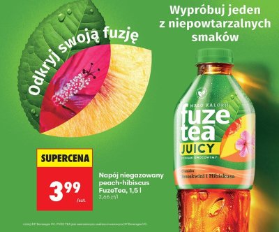 Napój niegazowany peach-hibiscus 1,5l promocja w Biedronka