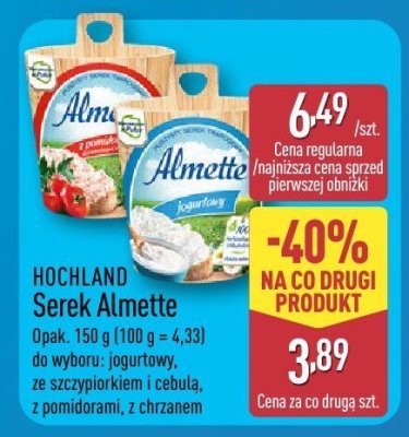 Serek Almette HOCHLAND różne rodzaje promocja w Aldi
