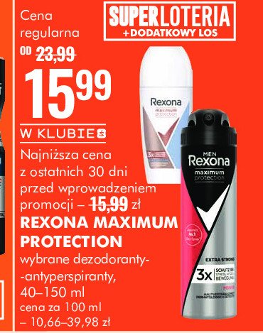 Dezodorant confidence Rexona maximum protection promocja
