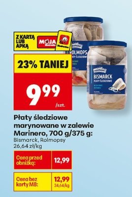 Płaty śledziowe marynowane w zalewie Bismarck promocja w Biedronka