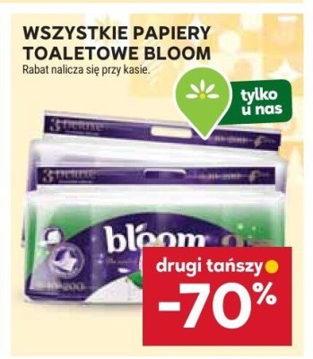 Wszystkie papiery toaletowy Bloom drugi -70% taniej promocja w Stokrotka