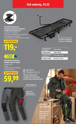 Parkside Performance Leżanka montażowa na kółkach i stołek warsztatowy 2 w 1 promocja w Lidl