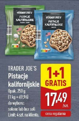 Pistacje kalifornijskie bez soli promocja w Aldi