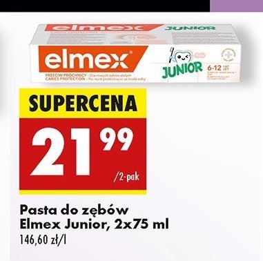 Pasta do zębów dla dzieci w wieku 6-12 lat Elmex junior promocja w Biedronka