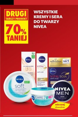 Wszystkie kremy i sera do twarzy Nivea DRUGI -70% promocja w Biedronka