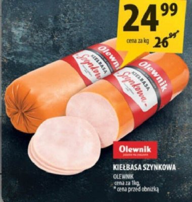 Kiełbasa szynkowa czerwnik Olewnik promocja w Arhelan