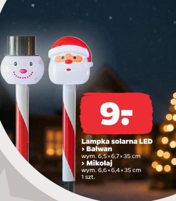 Lampka solarna LED Bałwan promocja w Netto